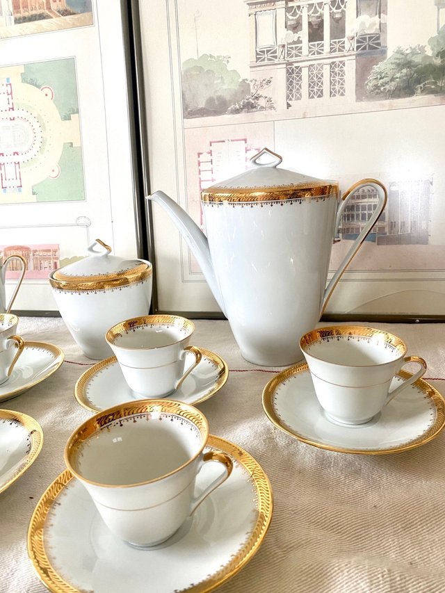 Juego de café vintage Porcelaine de Sologne Lamott