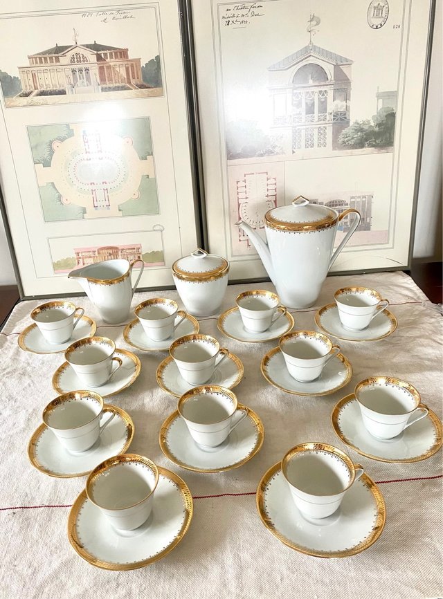 Juego de café vintage Porcelaine de Sologne Lamott