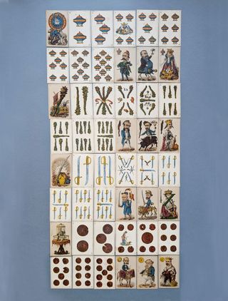 Antigua baraja española política 48 cartas 1872