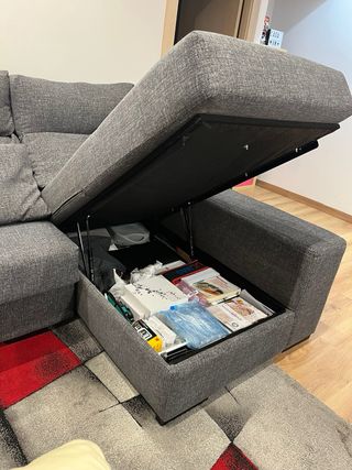 Sofa chaiselonge/cama con taburetes y canape