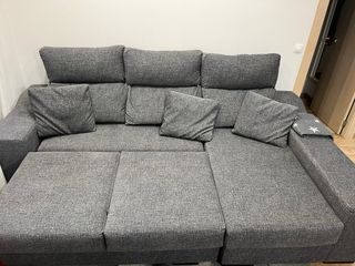 Sofa chaiselonge/cama con taburetes y canape