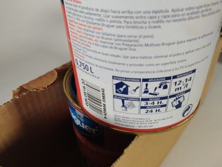 Caja de pintura esmalte satinado azul Bruger 