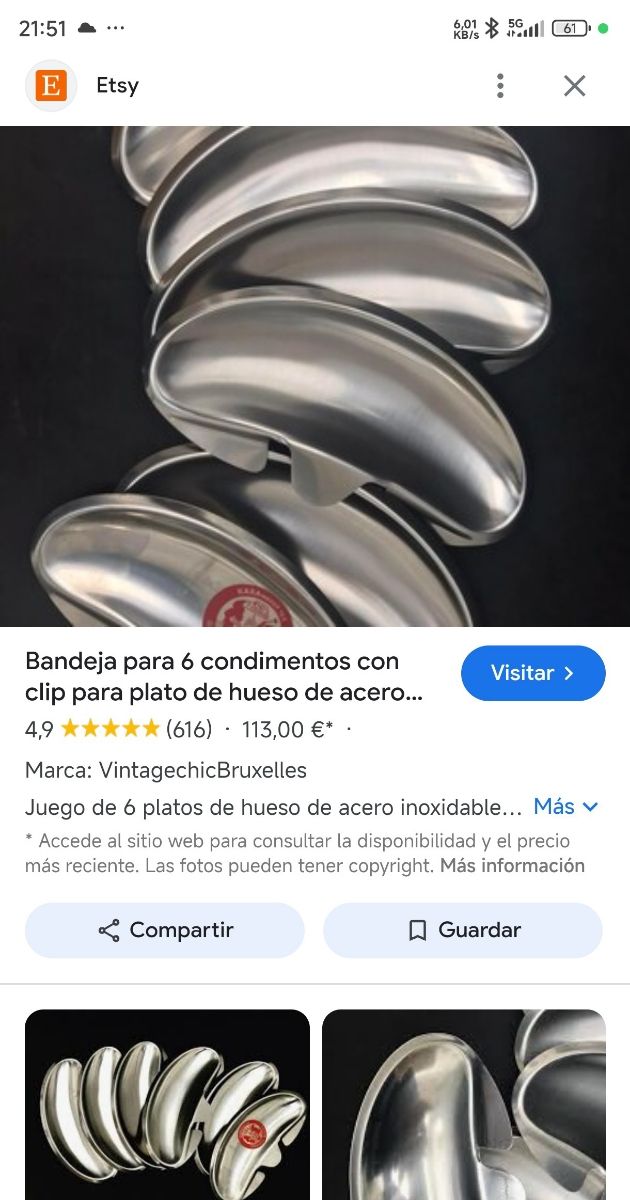 Bandeja de inoxidable vintage AMC
