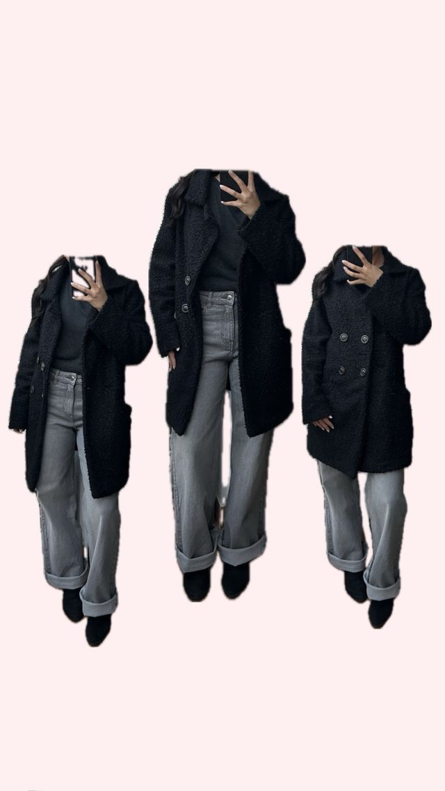 Abrigo de paño largo con botones