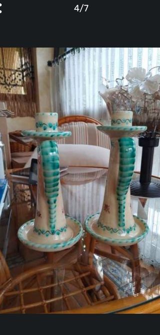 DUE LAMPADARI IN CERAMICA TALAVERA DE PUENTE