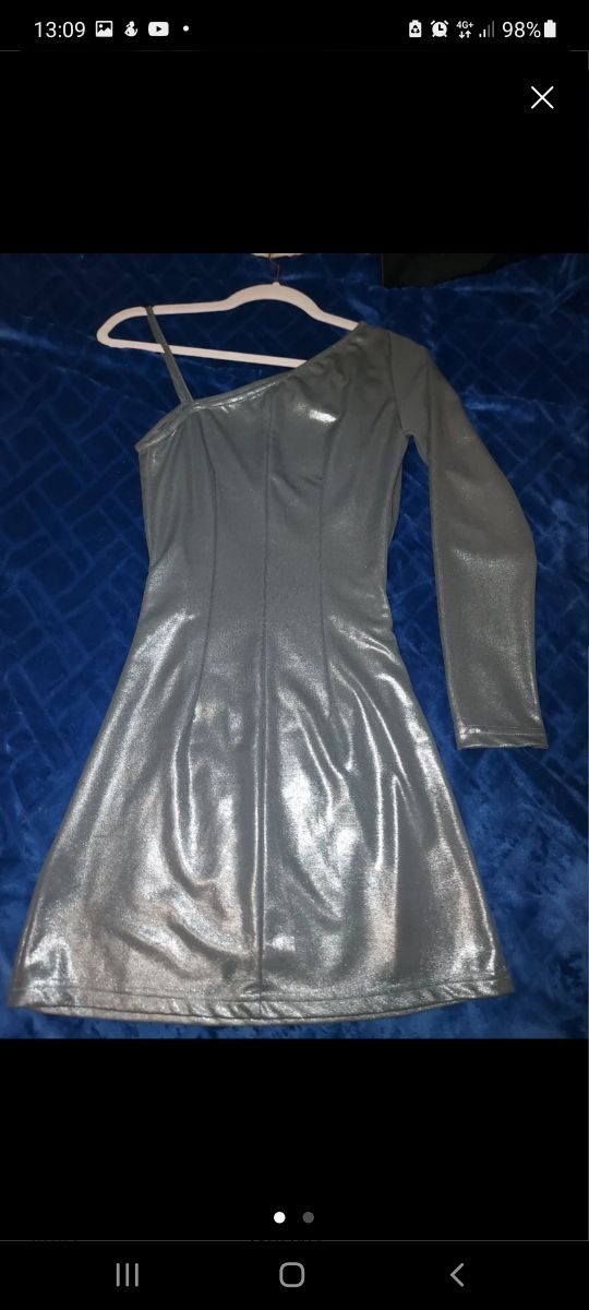 Scarpe vestito corto argento e choker