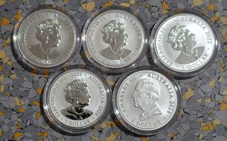 5 Monedas 1onza plata Australia zoo