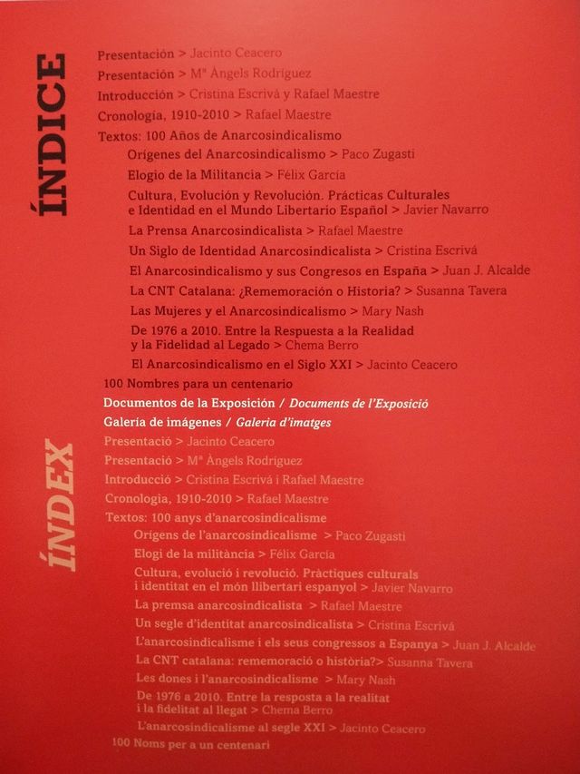 100 AÑOS DE ANARCOSINDICALISMO. CGT.