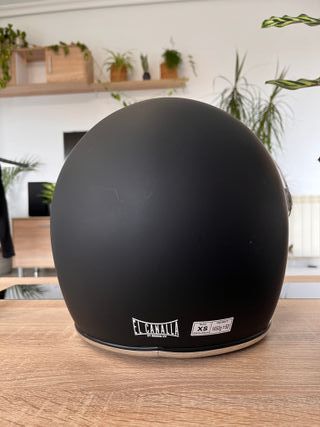 Casco moto integral negro vintage