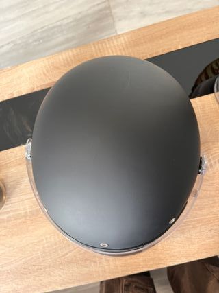 Casco moto integral negro vintage