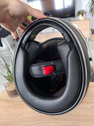 Casco moto integral negro vintage