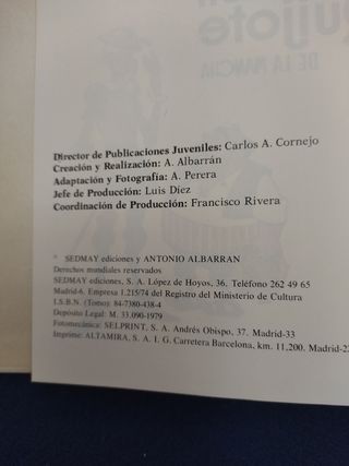 COMIC "DON QUIJOTE DE LA MANCHA"