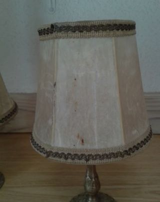 2 lámparas años 1940 en  bronce y piel