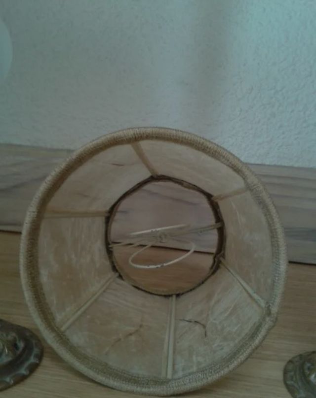 Lámparas antiguas años 1940 bronce y piel