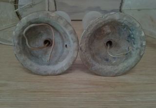 2 lámparas años 1940 en  bronce y piel