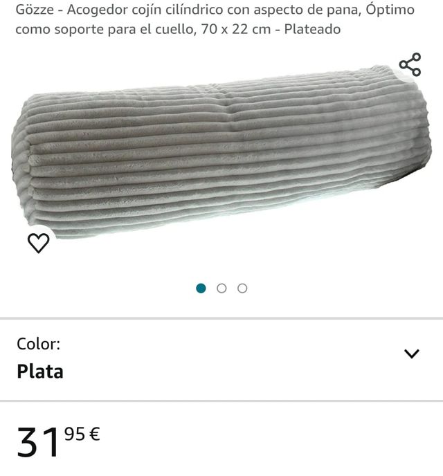 Acogedor cojín cilíndrico