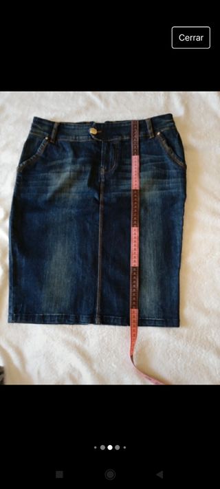 Falda vaquera elástica mujer Stradivarius 42