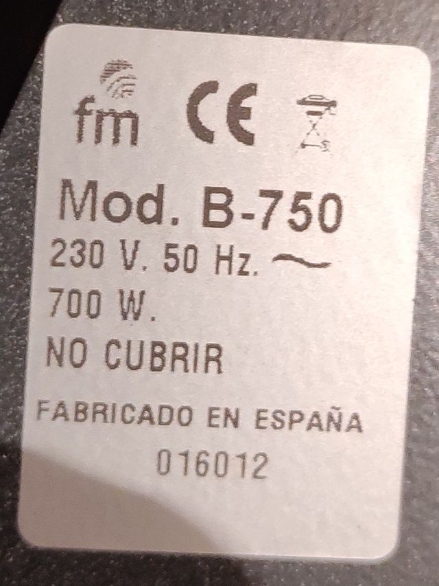 Brasero con termostato