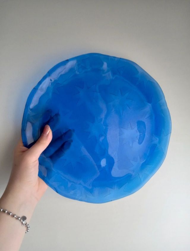 Vassoio blu per panettone con stelle