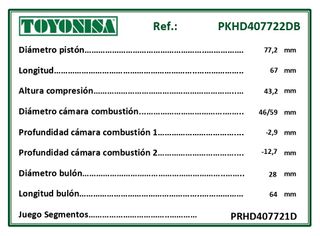 Pistón Completo Hyundai D4FD (STD, +0,50).