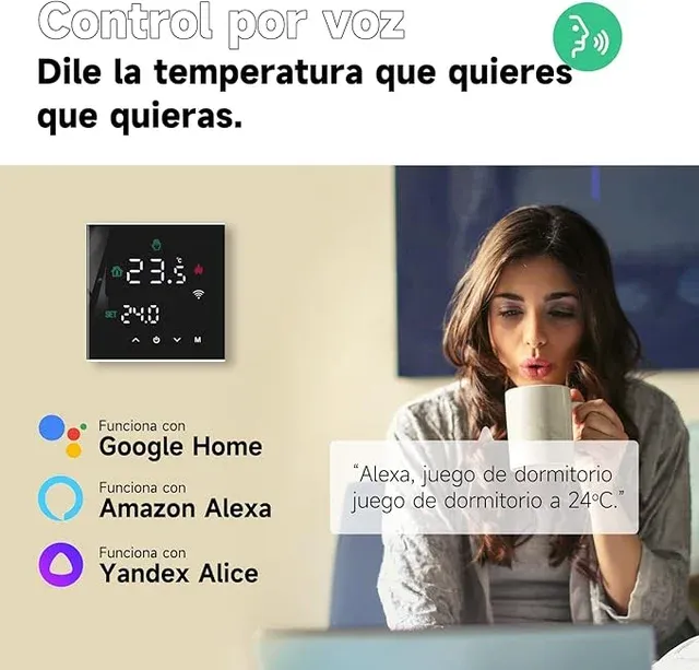 Termostato BEOK TGW60B-WIFI-WPB