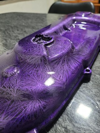 Tapa carter y tapa bomba agua aerox moradas