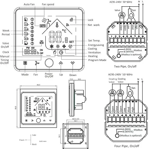 Termostato BecaSmart Aire Acondicionado 2-pipe sys