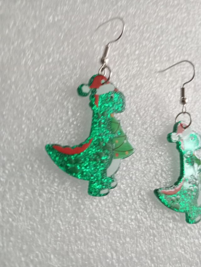 Orecchini Natale dinosauro