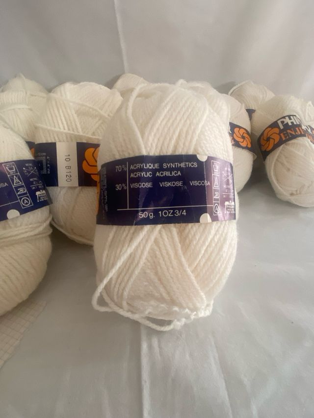 Ovillos lana Phildar Enjeu 084 .blanco (15)