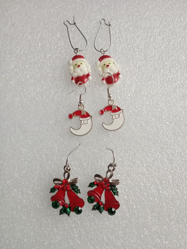 Lotto 3 paia orecchini Natale
