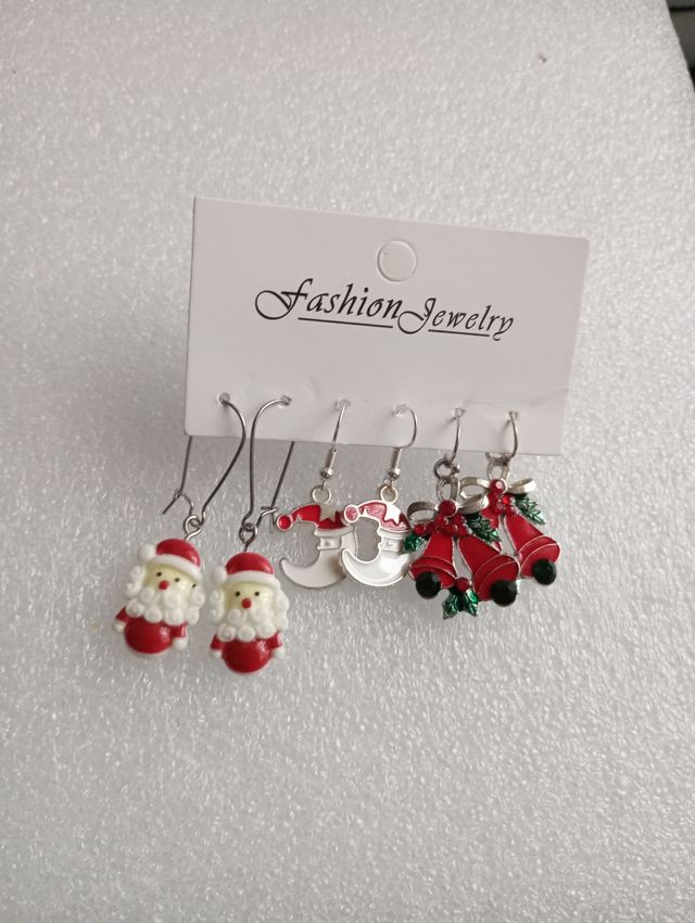 Lotto 3 paia orecchini Natale