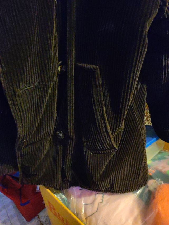 Cappotto in velluto a coste nero