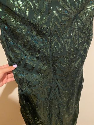 Vestido lentejuelas verde shein