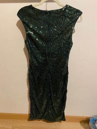 Vestido lentejuelas verde shein