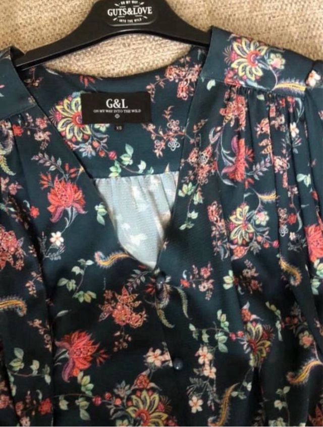 Vestido estampado guts & love encaje xs