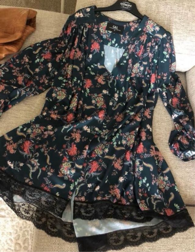 Vestido estampado guts & love encaje xs