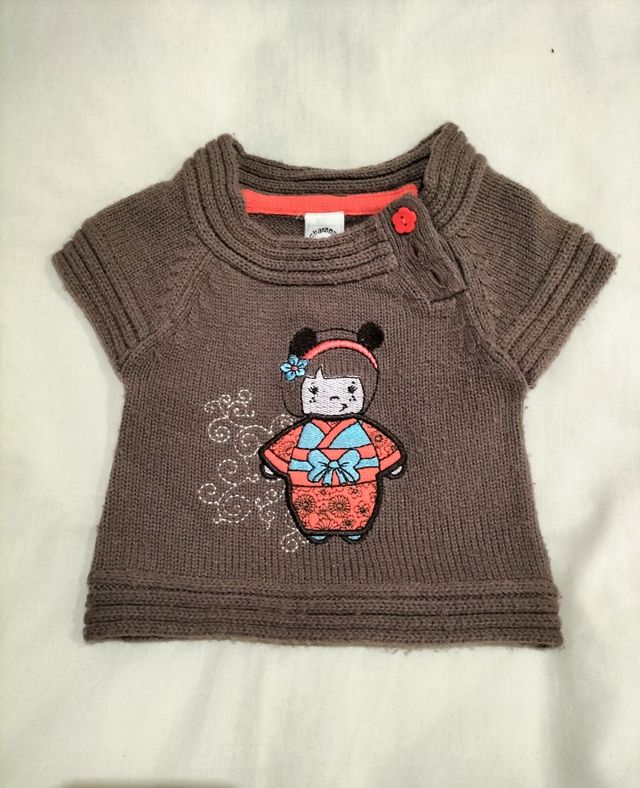 Jersey tipo chaleco niña Talla 9-12 meses