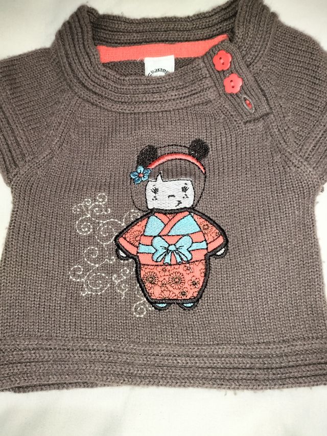 Jersey tipo chaleco niña Talla 9-12 meses