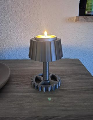 Porta velas engranajes