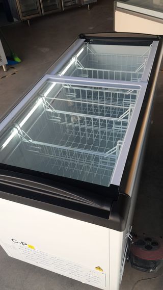 congelador tapa cristal corredera