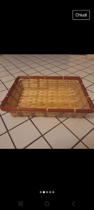 2 cestini rettangolari in vimini 