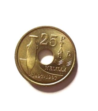 Moneda 25 pesetas Melilla 