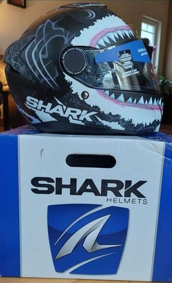 Capacete Shark Spartan White Shark Lorenzo - Novo