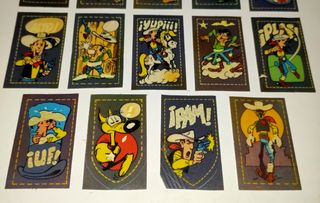 14 CROMOS PEGATINAS SIN PEGAR LUCKY LUKE MATUTANO 