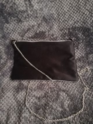 Bolso de abalorios plata y negro