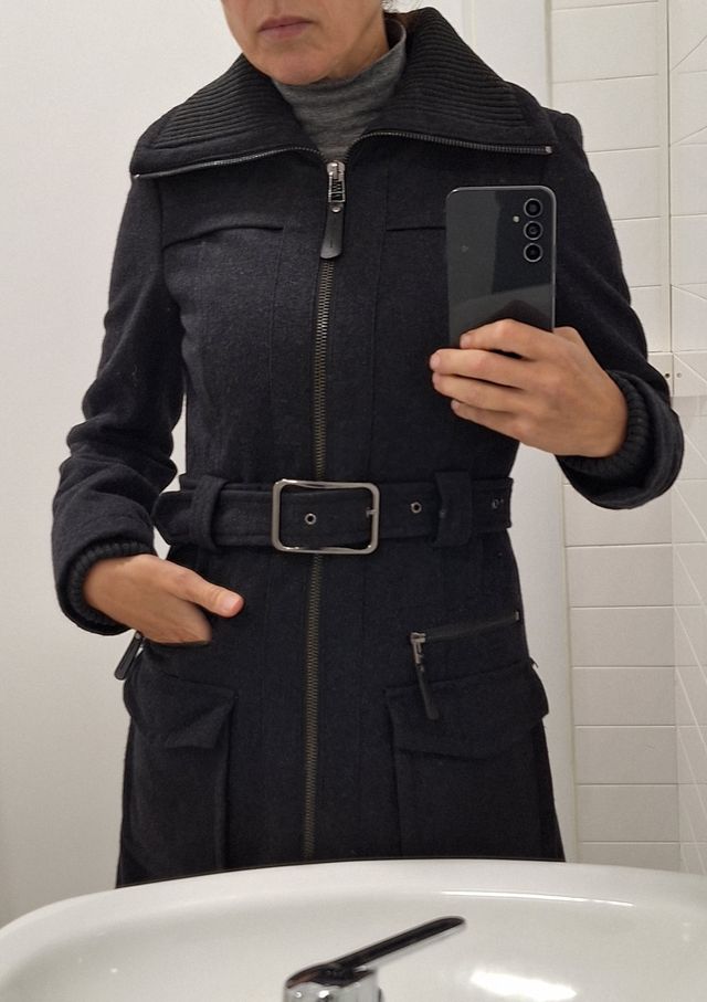 Abrigo azul grisáceo talla s Zara