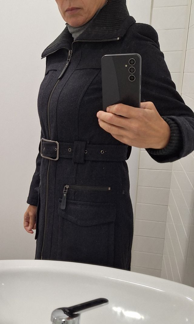 Abrigo azul grisáceo talla s Zara