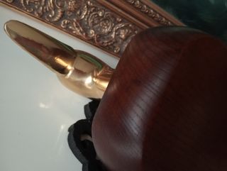 Pato madera nogal cabeza y cola,latón o