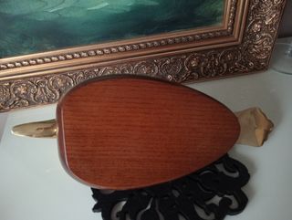 Pato madera nogal cabeza y cola,latón o