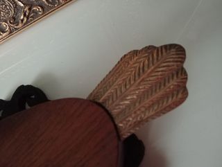 Pato madera nogal cabeza y cola,latón o